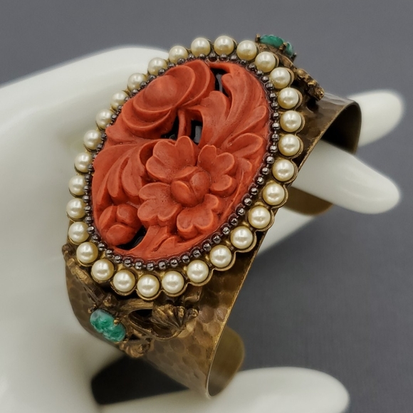 Ollipop Jewelry - Ollipop Victorian Style Brass Cuff Bracelet